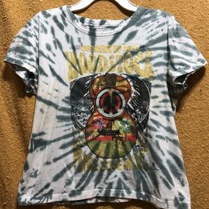 Monochrome tiedye woodstock shirt